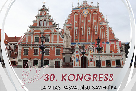 Latvijas Pašvaldību savienības jubilejas – 30. – kongress šogad notiks Rīgā