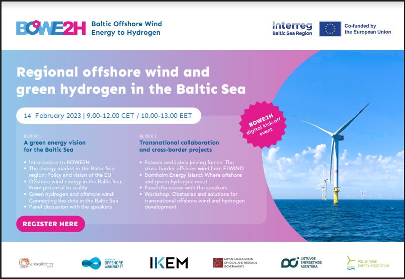 Notiks projekta Baltijas atkrastes vēja enerģija atklāšanas pasākums