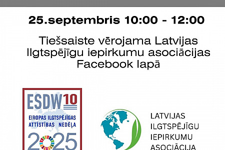 Tiešsaistes pasākums “Iepirkuma misija: Ilgtspējas izaicinājums"